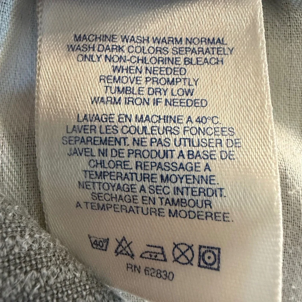 Lands End Corduroy Pants Mens 35x30 Gray Wide Wale Trousers Made in USA